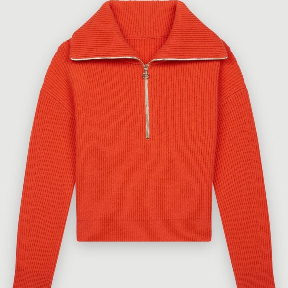 MAJE 100% Wool Pullover with half zip collar *new with tags*